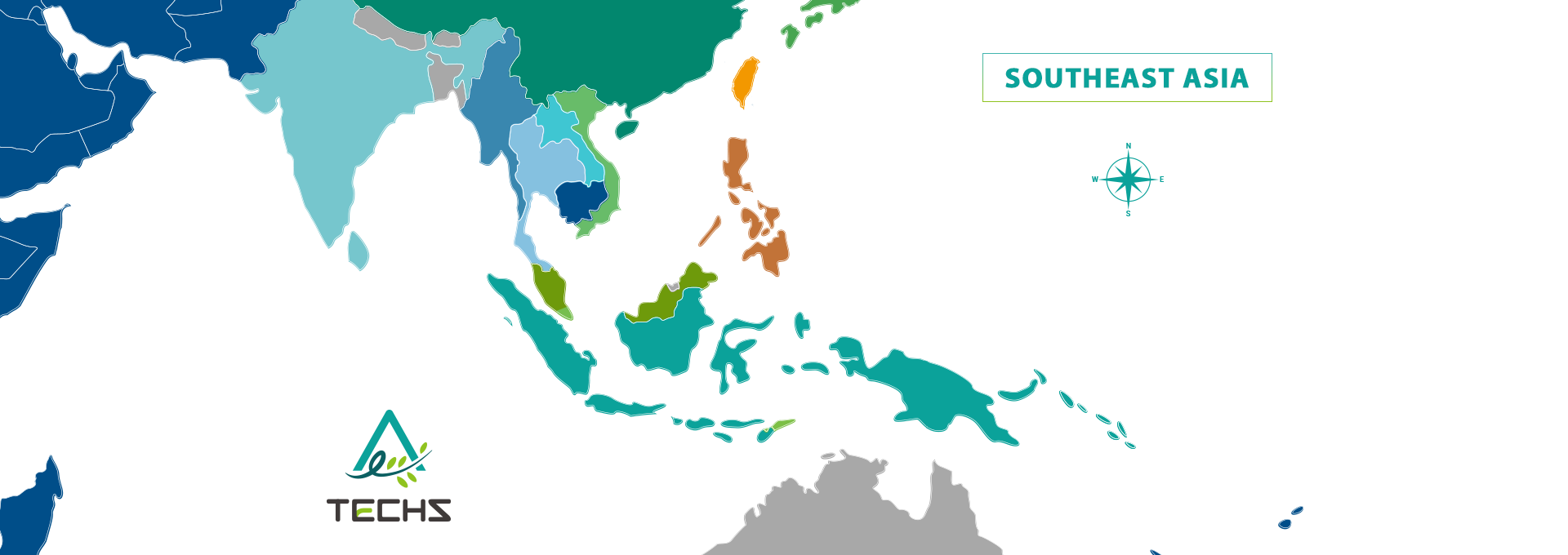 南亚洲地图